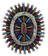 Multicolor Needlepoint Silver Ring Size 8-3/4 JX38299